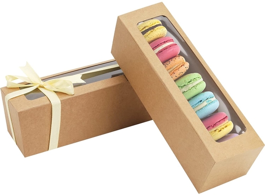 अच्छी कीमत 25 पैक Macaron चयन बॉक्स साफ़ विंडो रिबन के साथ 6 Macaron ऑनलाइन